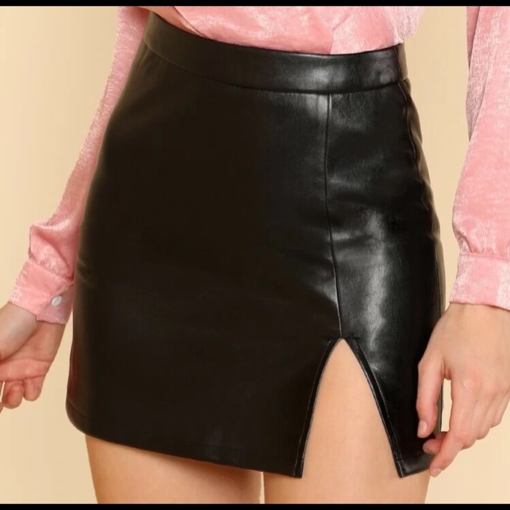 Faux Leather Skirt